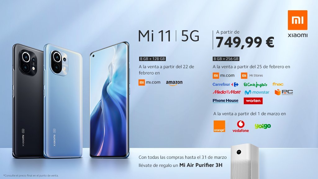 Das Xiaomi Mi 11 kommt in Spanien an und tut dies mit einem Geschenk: Preis und Verkaufsdatum. Nachrichten Xiaomi Addicts