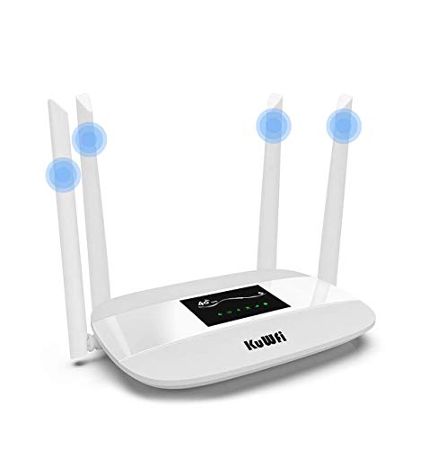 KuWFi 4G LTE CPE Drahtloser WiFi-Internet-Router 300 Mbit / s, freigeschaltet mit SIM-Kartensteckplatz mit 4-teiliger Antenne für CA / USA / MX und einige zentralamerikanische Länder Nicht für Verizon SIM-Karte