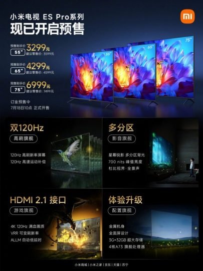 Xiaomi lanza sus nuevos Xiaomi TV ES Pro: televisores con más brillo, HDMI 2.1 y 120Hz. Noticias Xiaomi Adictos