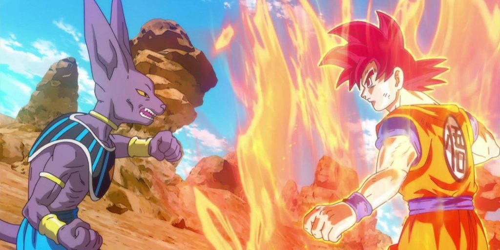 Dragon Ball Z: Battle of Gods Beerus steht dem Super-Saiyajin-Gott Goku gegenüber